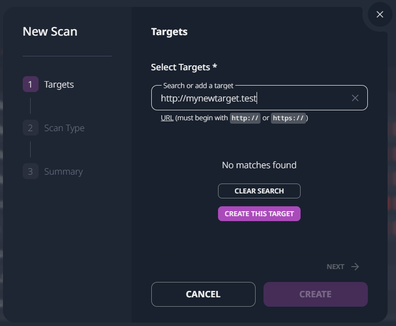 SolidPoint dashboard. Creating a scan